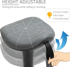 Vinsetto Stołek biurowy z funkcją obrotu, ergonomiczny stołek, regulowana wysokość 65,5-83,5 cm, 120° pochylenie, Szary