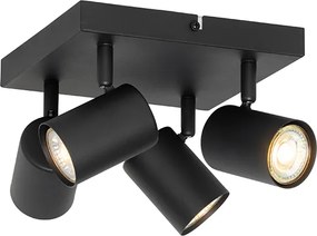 Nowoczesna lampa sufitowa czarna 4-punktowa regulowana kwadratowa - Jeana