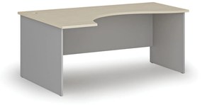 Biurko narożne  PRIMO GRAY, 1800 x 1200 mm, lewe, szary/brzoza